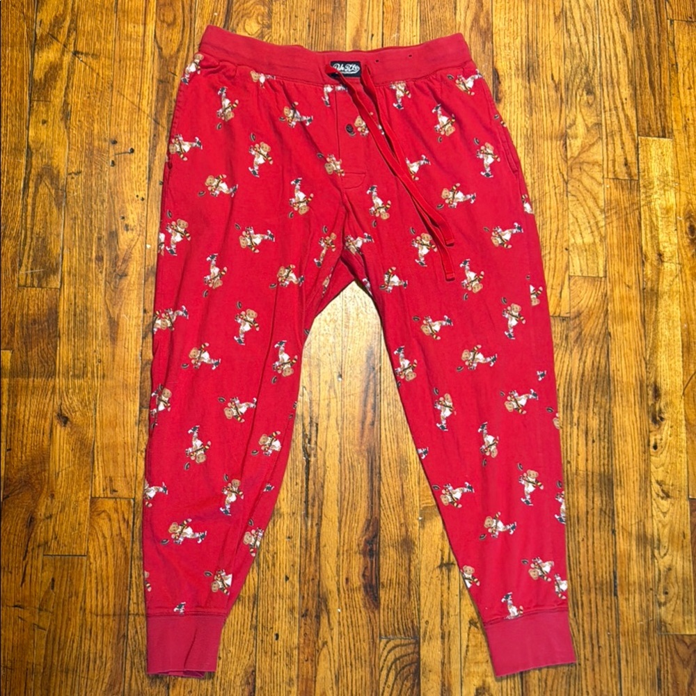 Polo by Ralph Lauren Red Joggers with Bear Print
